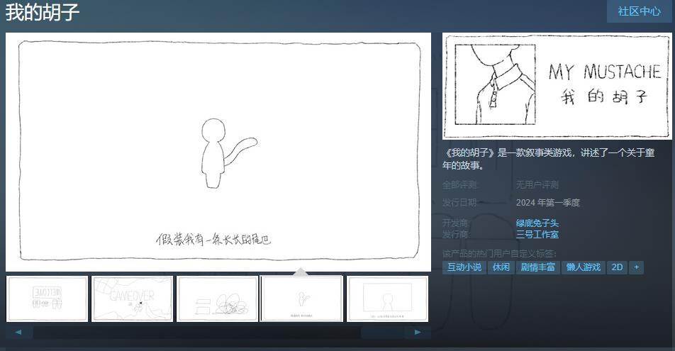叙事游戏《我的胡子》Steam页面上线 明年发售