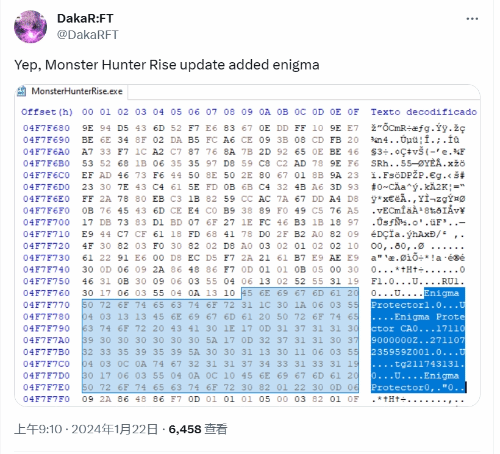 《怪物猎人：崛起》现已添加Enigma DRM 或将影响MOD使用